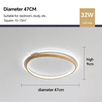 Wood Disc LED Halo Flush Ceiling Light – Fevoria – White Finish Ø47cm Dimensions