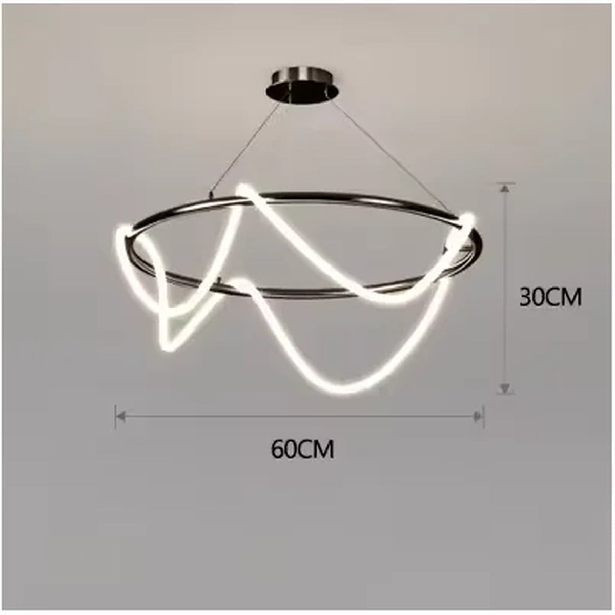 Ribbon Curl LED Ring Chandelier – Yelrix – Product Detail 10