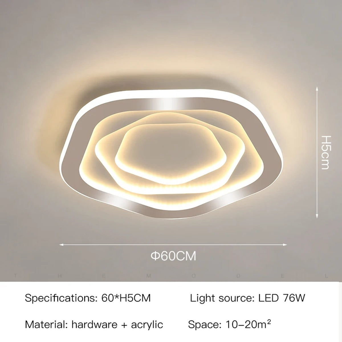 Faelora ceiling light, White 60cm variant
