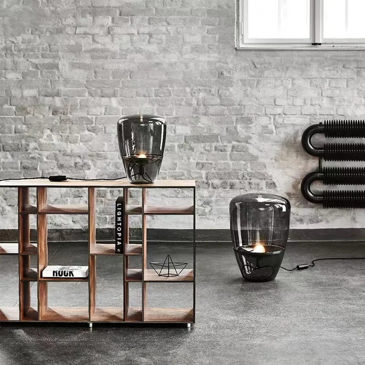 Smoked Glass Tapered Table Lamp Orvelux – Lifestyle View 4