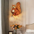 Solandis squirrel wall sconce - Natural finish, bedroom lifestyle