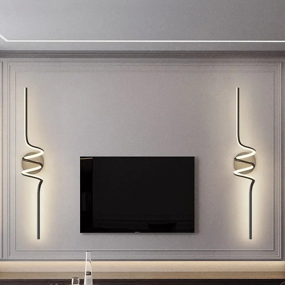Vireth sculptural ribbon LED wall sconce — detail view