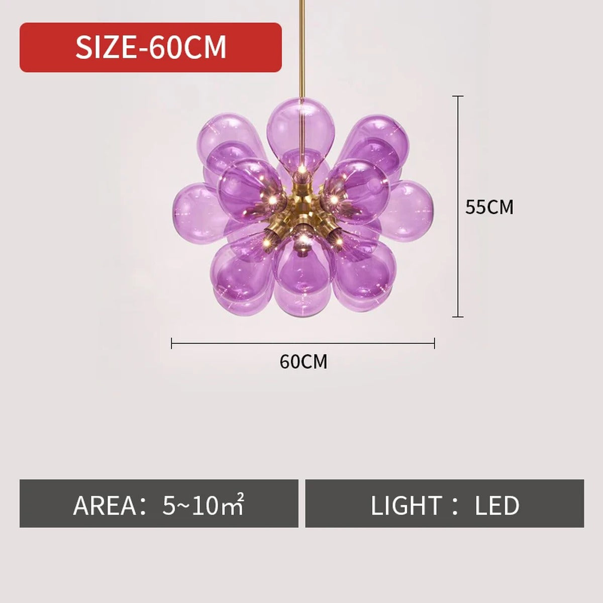 Bubble Glass Flower Chandelier Cloudaris – Product Detail 10