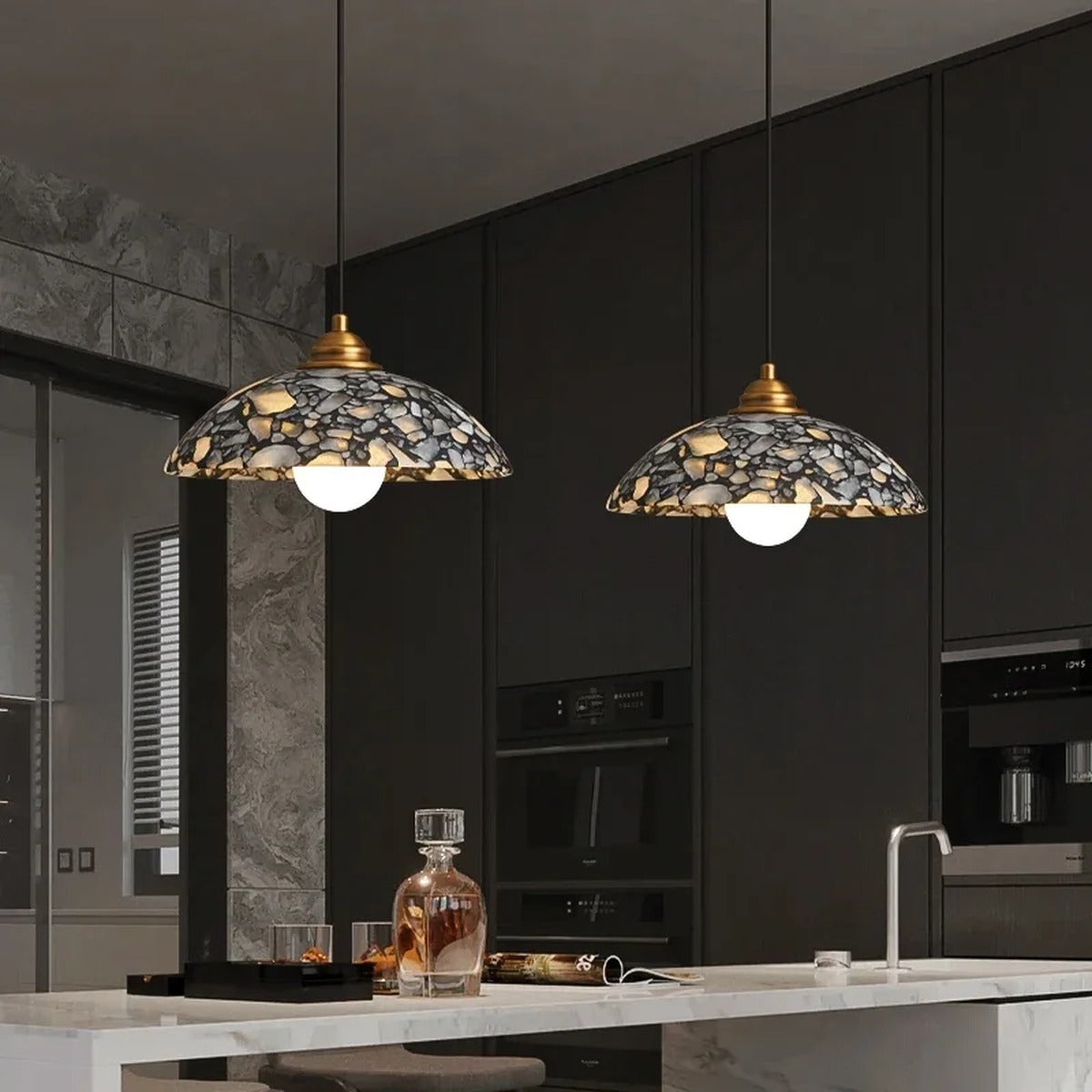 Terrazzo Dome Pendant & Bar Chandelier – Coluxen – Lifestyle View 2