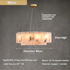 Hand-Cut Marble Panel Brass Ring Chandelier – Vestrax
