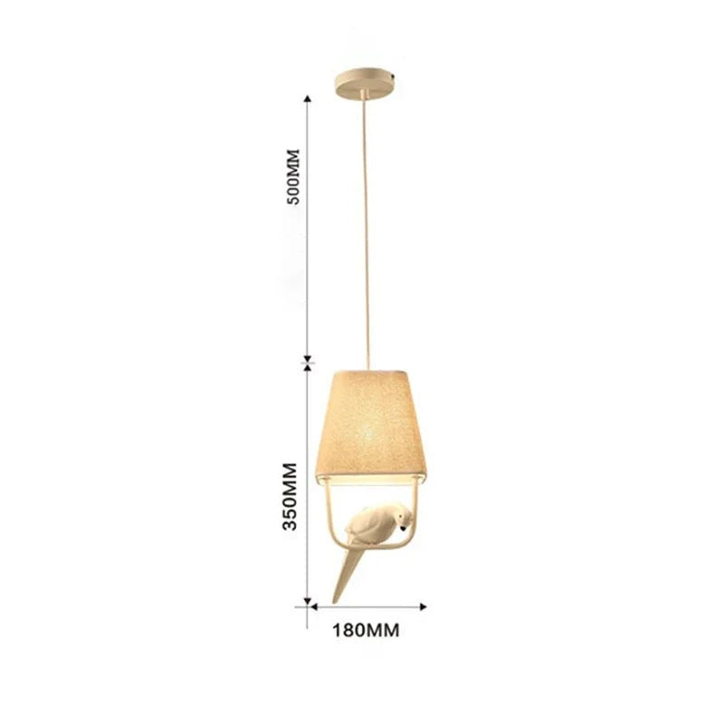 Nordic Resin Bird Pendant Light Laelorix – 1 Bird Dimensions