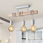 Wood Beam Bare Bulb Multi-Pendant Ceiling Light – Silvano – Hero Shot