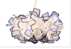 Lumero chandelier, colorful multi-tone acrylic petals, pendant version