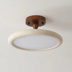 Stone & Walnut Flush Ceiling Light – Terrox – Product Detail 6