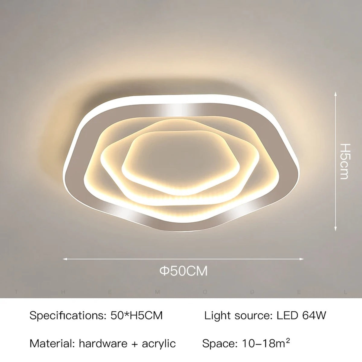 Faelora ceiling light, White 50cm variant