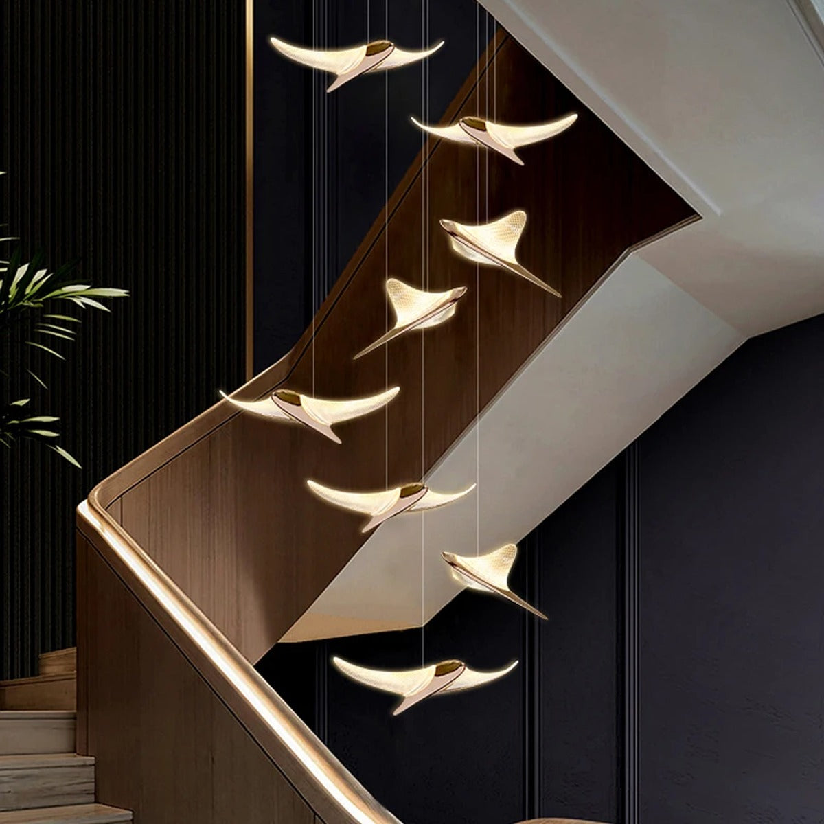 Bird-in-Flight LED Chandelier – Lumivera – Hero Shot