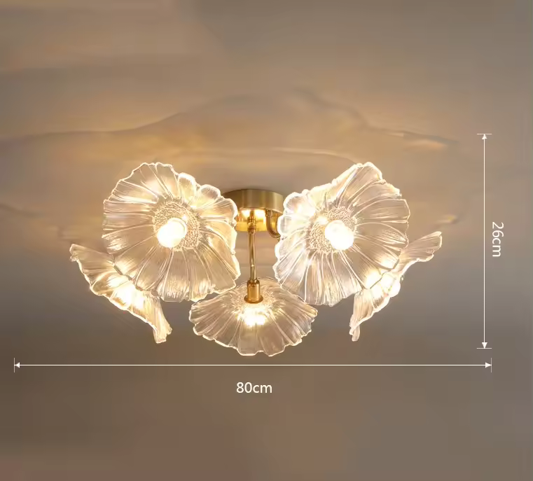 Gerlinth 5-Light Semi-Flush Clear – dimensions 80x26cm