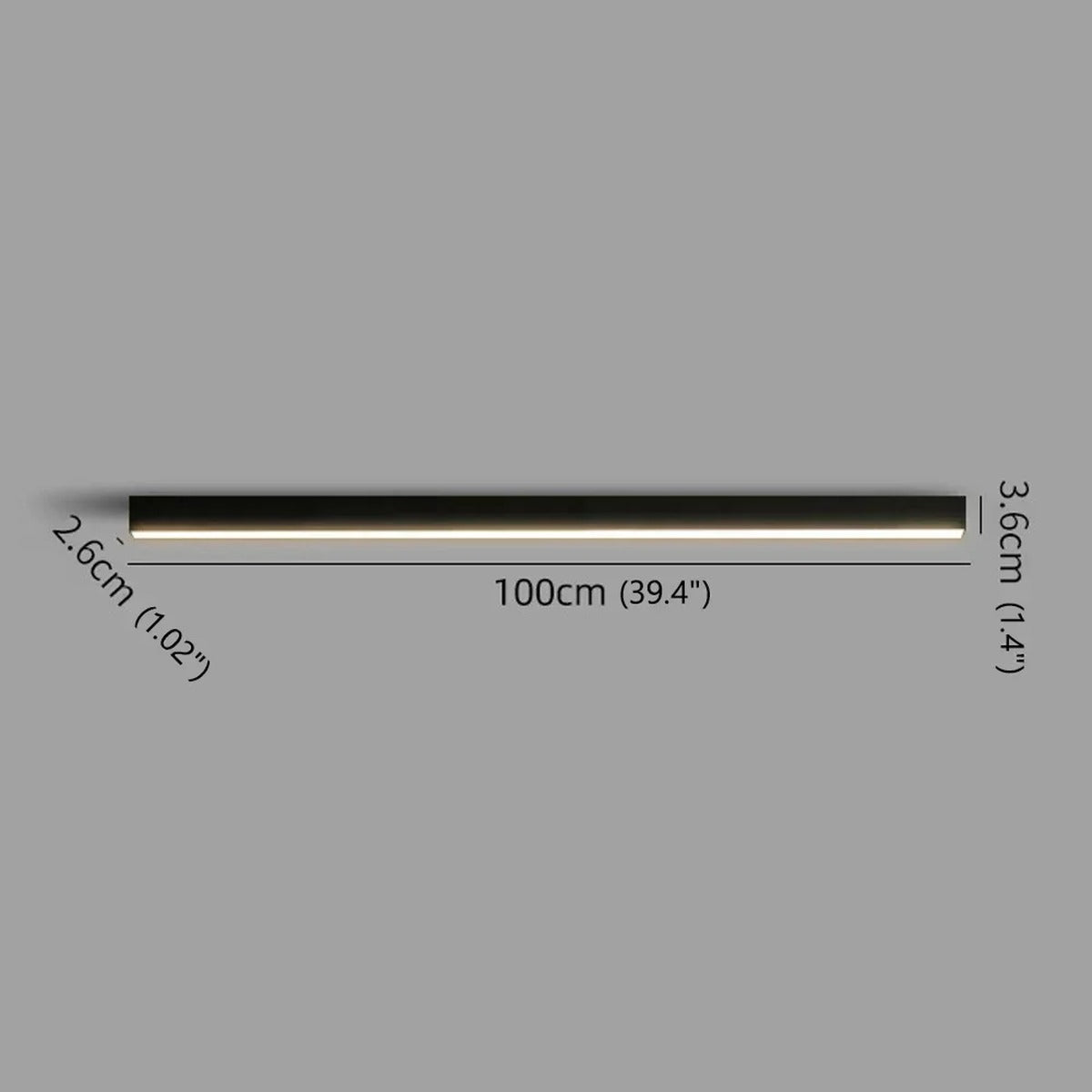 Sorendale Linear Ceiling Light – Black 100cm Dimensions