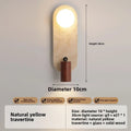 Travertine Wall Sconce Medivorn – Oval D10cm, Walnut