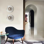 Organic Glass Wall Sconce Borlo – Smoky Grey Lifestyle Entryway Pair