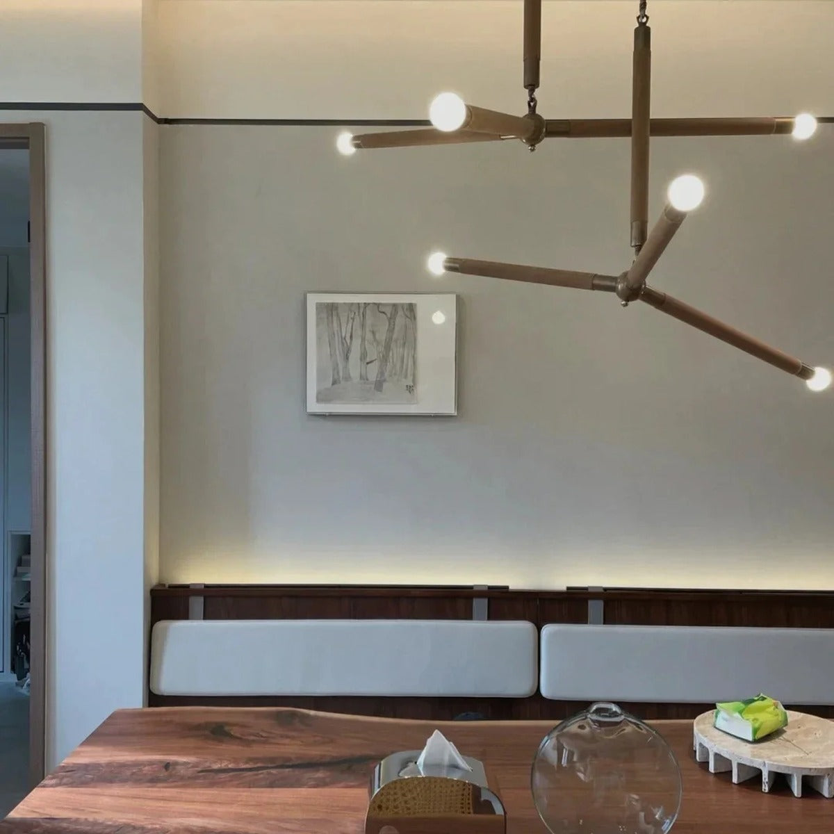 Brass Branch Chandelier & Wall Sconce – Vevaris – Lifestyle View 2