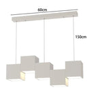 Evrixon cube cluster pendant — 5-head, all-white finish, 60 cm span