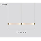 Glass Orb Linear Pendant Light Prismova — Style B — Gold, 100cm
