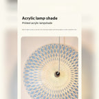 Lattice-Weave Acrylic Cone Pendant Light – Trellara – Lattice Pattern Detail, Blue