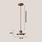 Terravox Travertine Pendant Light — dimensions diagram, Ø20cm x H8cm, 200cm adjustable cord