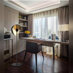 Amber Glass Dome Floor Lamp Derox – Lifestyle, Study Corner