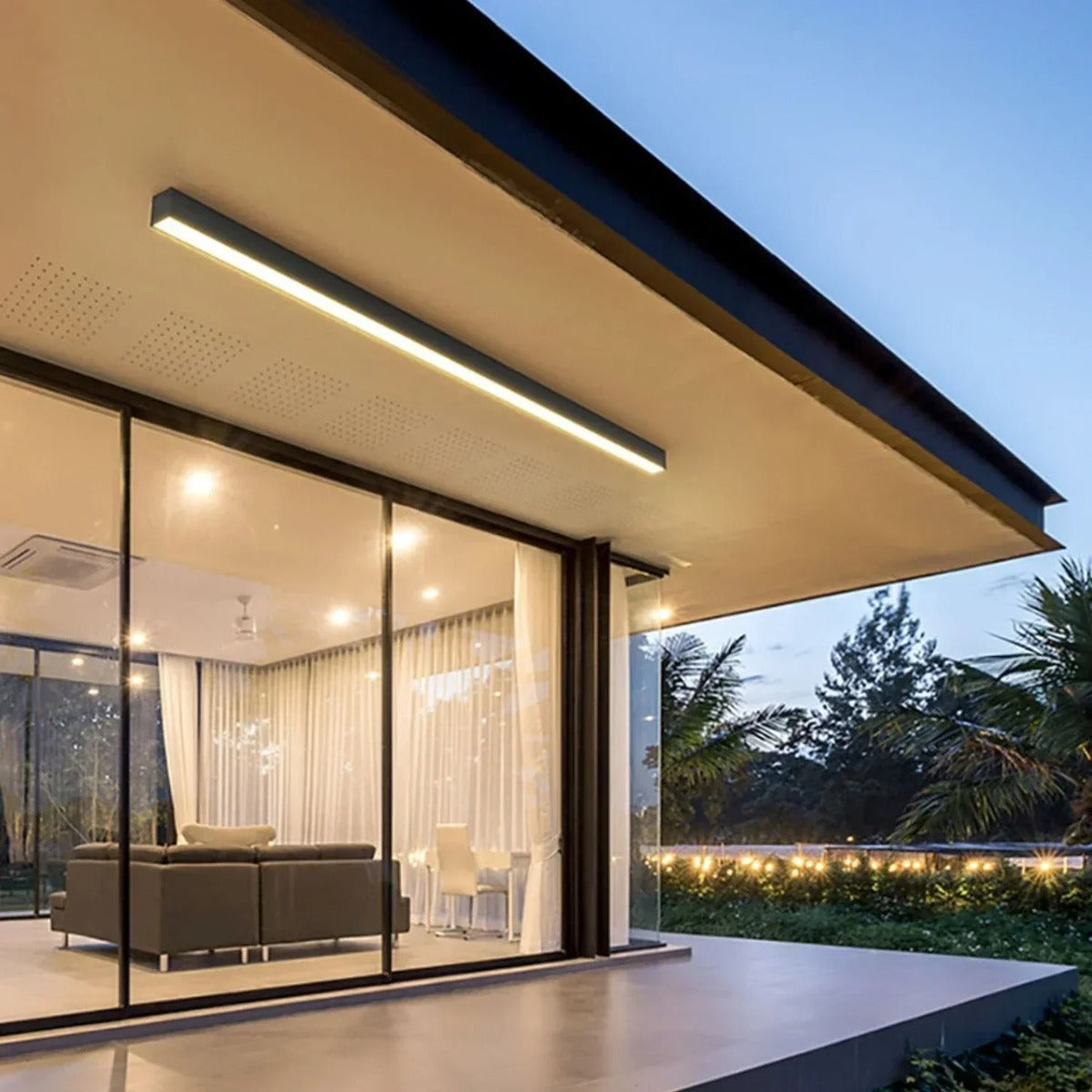 Sorendale Linear LED Ceiling Light – Living Room Lifestyle View