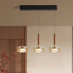 Modern Cognac Glass Three-Head Pendant Light – Fennlyra — view 1