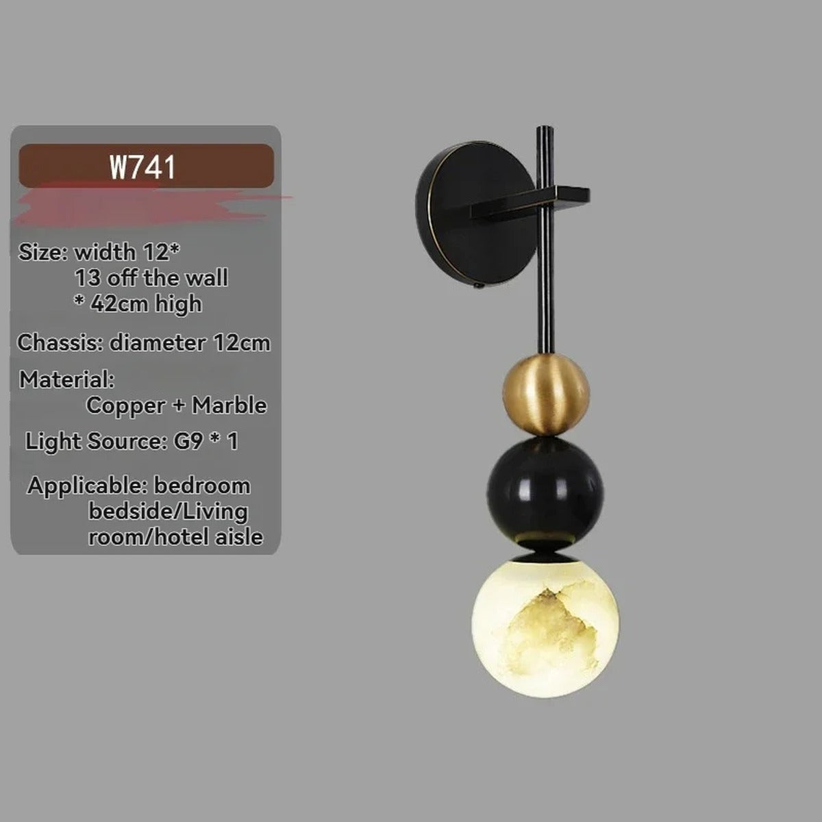 Marble Globe Stacked Ball Wall & Ceiling Light – Nolvex – Product Detail 7