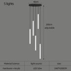 Slim LED Cylinder Tube Pendant Cluster – Graviton – Product Detail 9