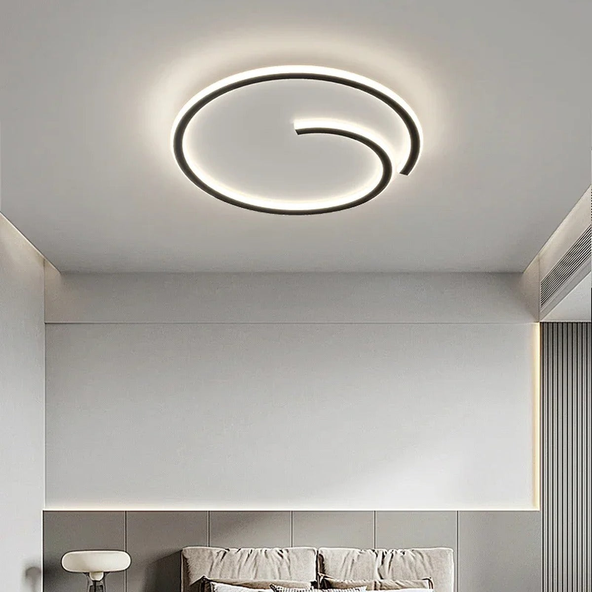 Praixion Round Single Ring LED ceiling light, matte black