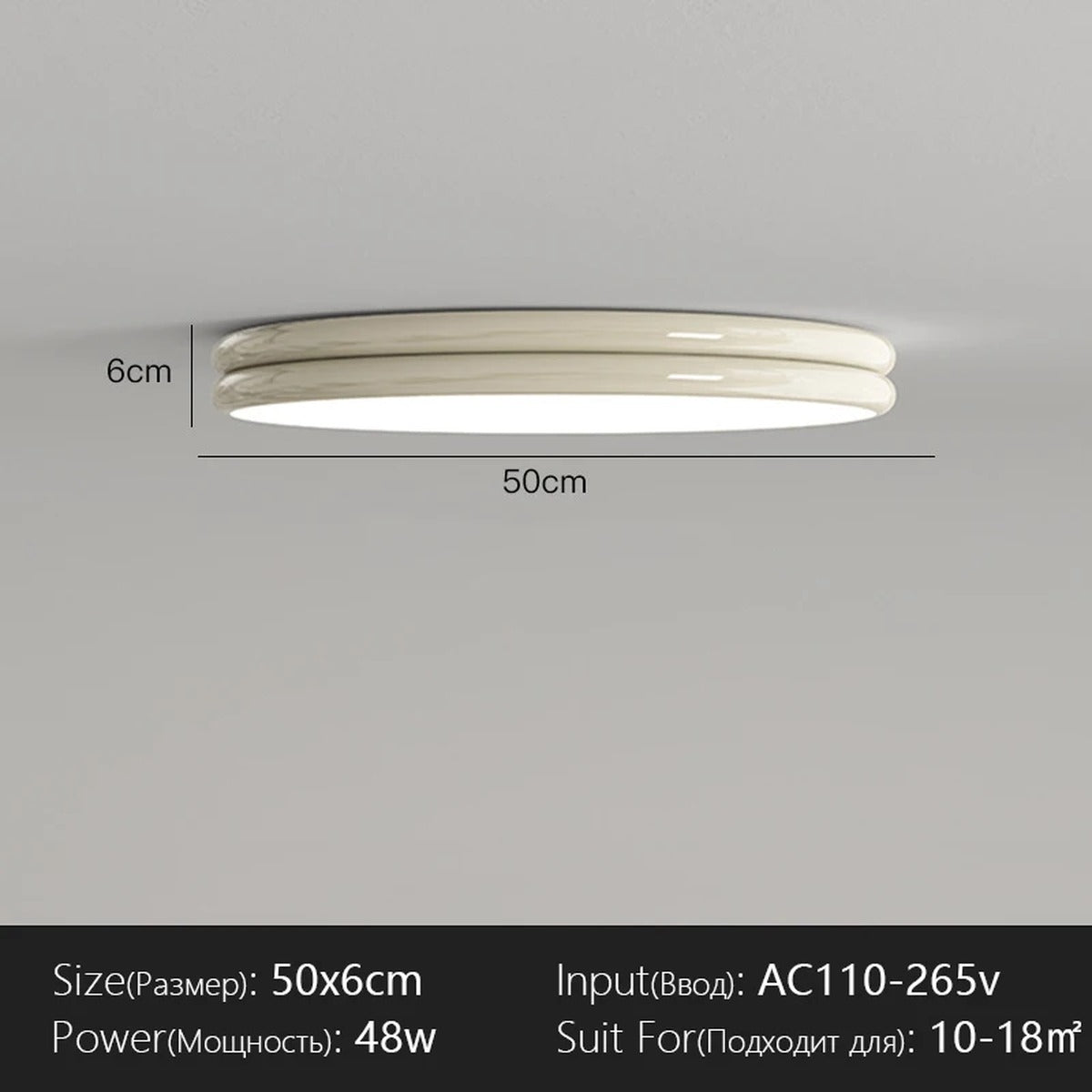 Glossy Double Ring LED Ceiling Light – Sylvan – Product Detail 9
