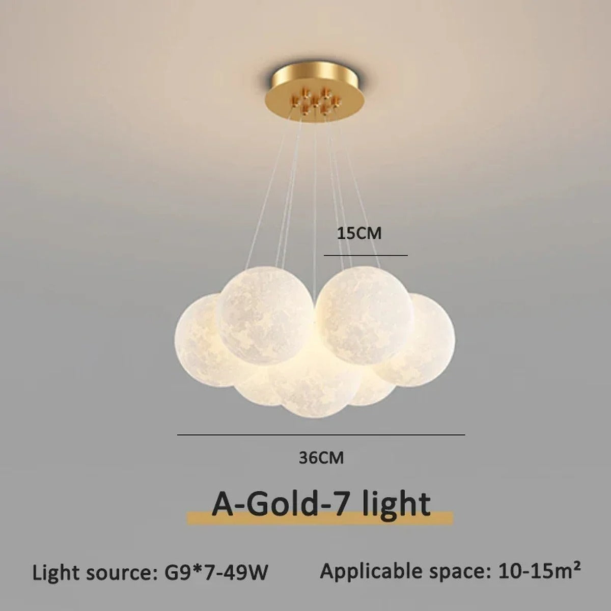 Floating Glass Gold Chandelier Praivelle – Product Detail 13
