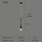 Crystal Raindrop Spiral Chandelier – Lumenvault – Size Chart, 1 Light