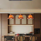 Florvane ombré glass pendant light, three-head, amber