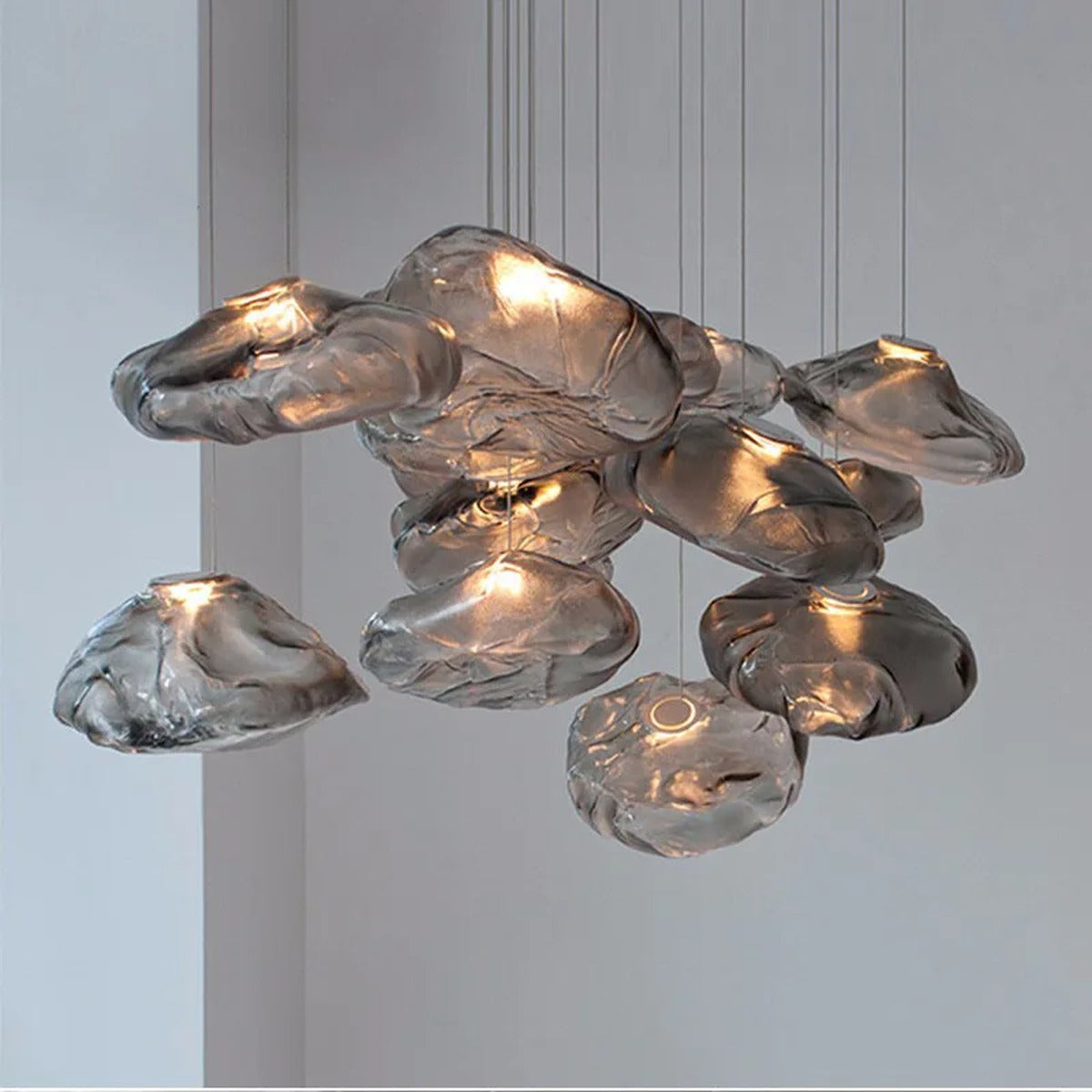 Rippled Glass Organic Pendant Light – Zolux – Lifestyle View 4