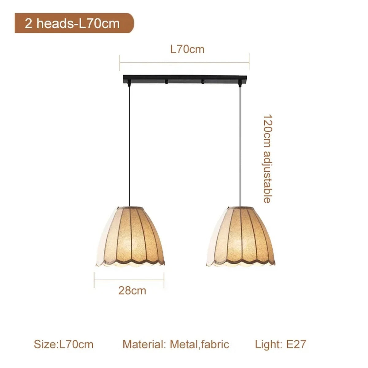 Pleated Linen Dome Pendant & Bar Light – Xevanth – Product Detail 10