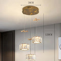 Spiral Crystal Cascade Staircase Chandelier Xelvara – 3 Heads Round