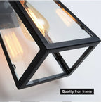 Tapered Cage Lantern Outdoor Wall Light – Orivex – Iron Frame Detail