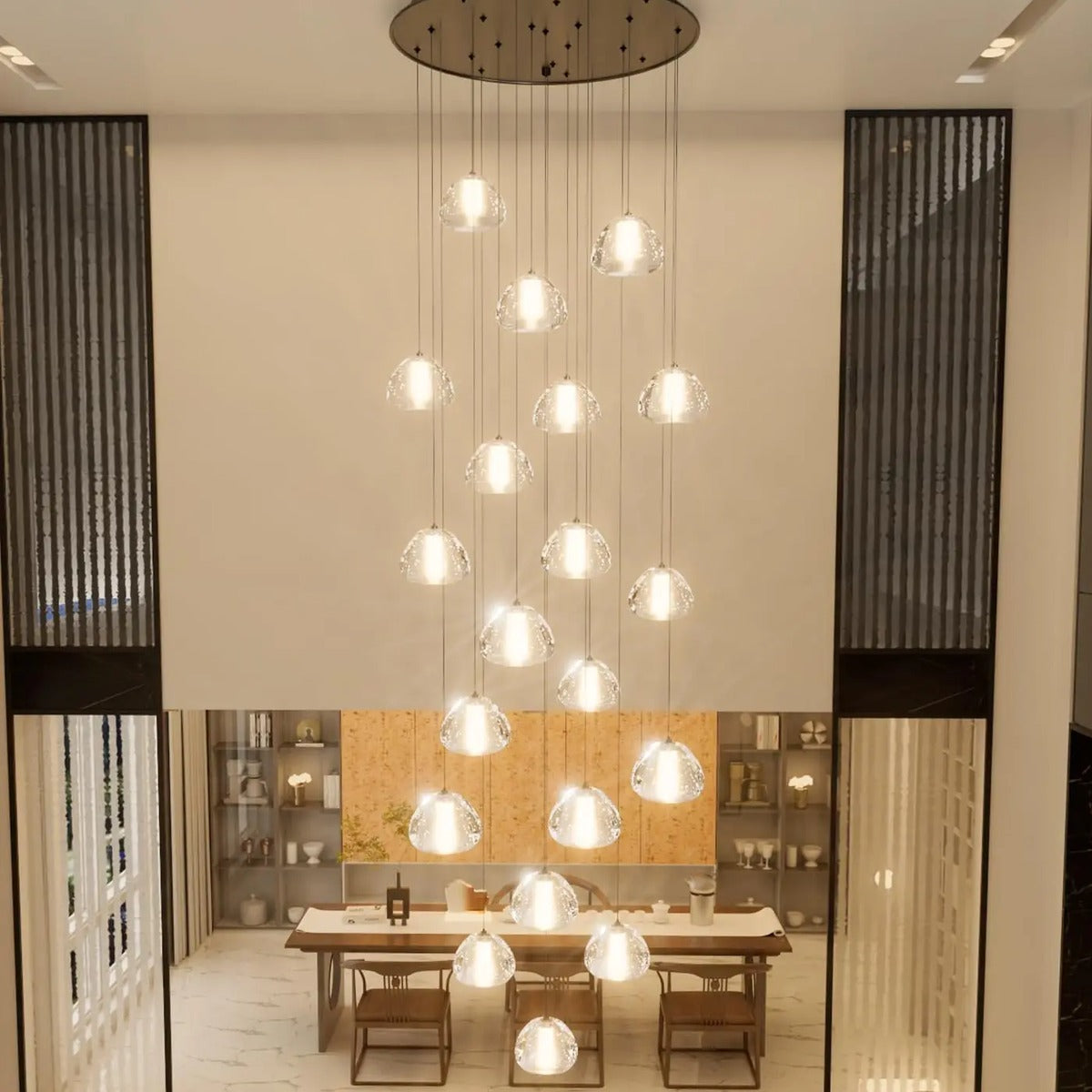 Spiral K9 Crystal Cluster Chandelier Jelvorn – Lifestyle View 2