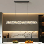 Wave Crystal LED Linear Pendant – Qevantis – Lifestyle View 2