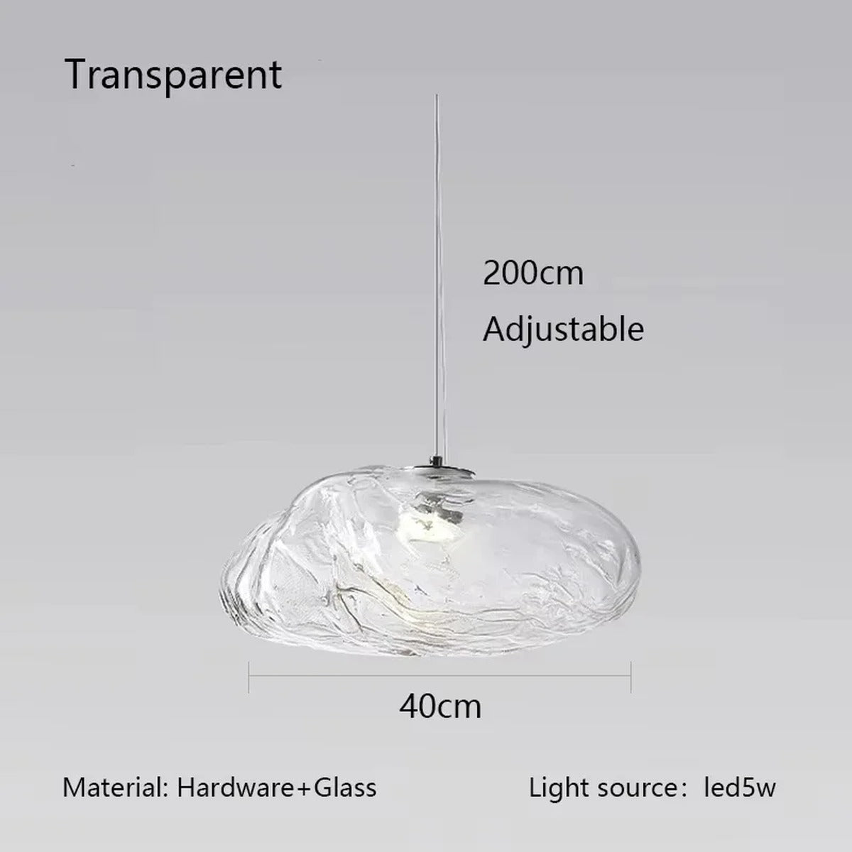 Rippled Glass Organic Pendant Light – Zolux – Product Detail 15