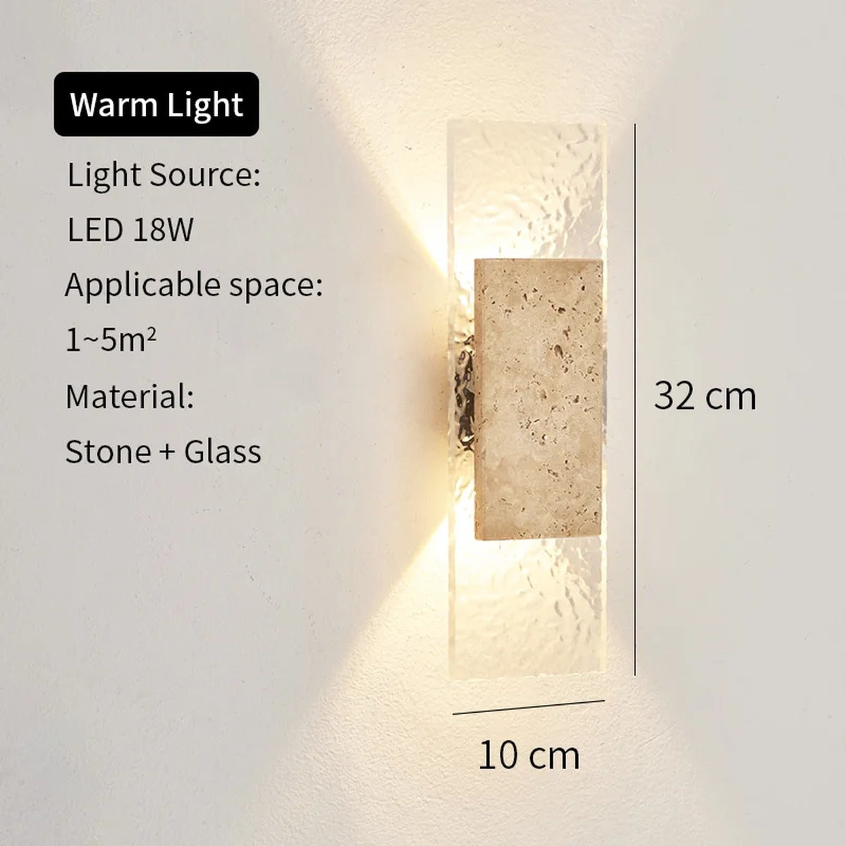 Travertine & Crystal Up/Down Wall Light – Jolux – Product Detail 5