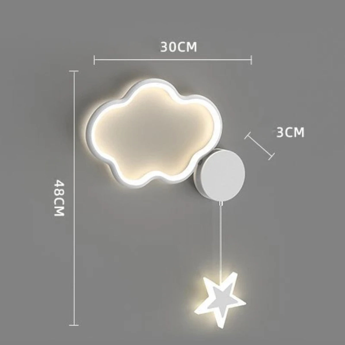 Cloud & Star LED Wall Sconce – Beloria – Product Detail 8