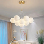 Cascading Moon Sphere Cluster Chandelier – Orineth – Lifestyle, Gold Finish
