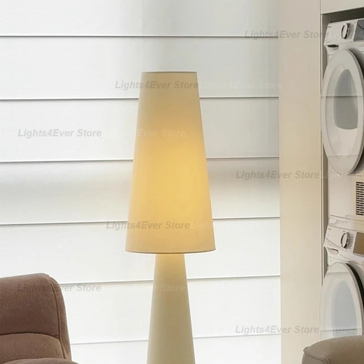 Tapered Cone Fabric Floor Lamp – Arluxem – Lifestyle View 3