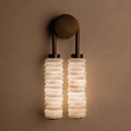 Double Alabaster Stacked Column Wall Sconce – Levorn – Lifestyle View 4