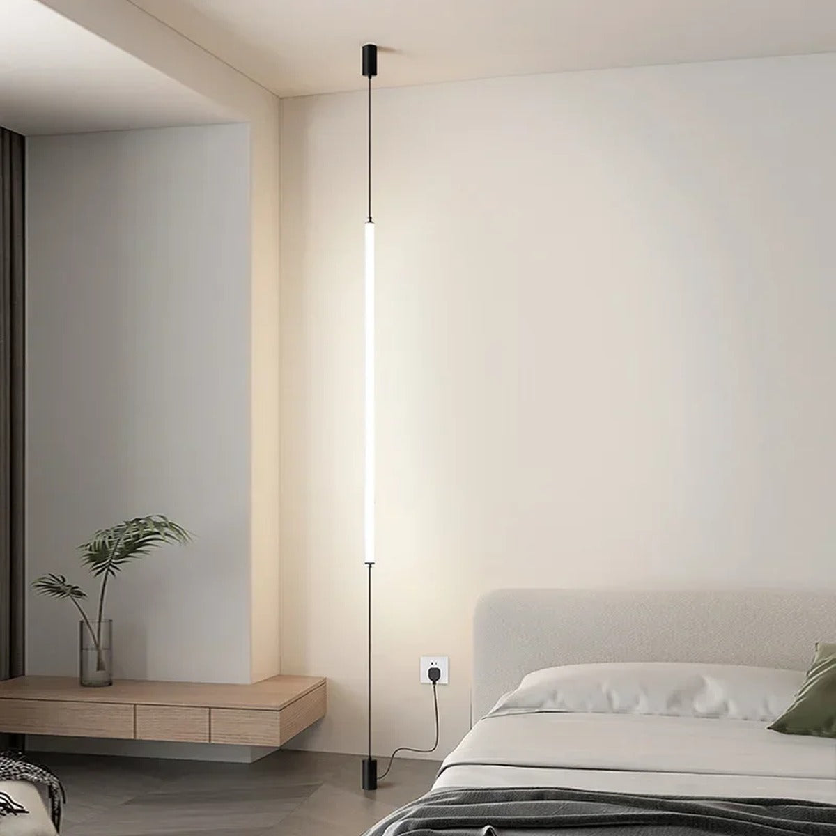 Slim Vertical LED Tube Pendant Light – Serenthis – Hero Shot