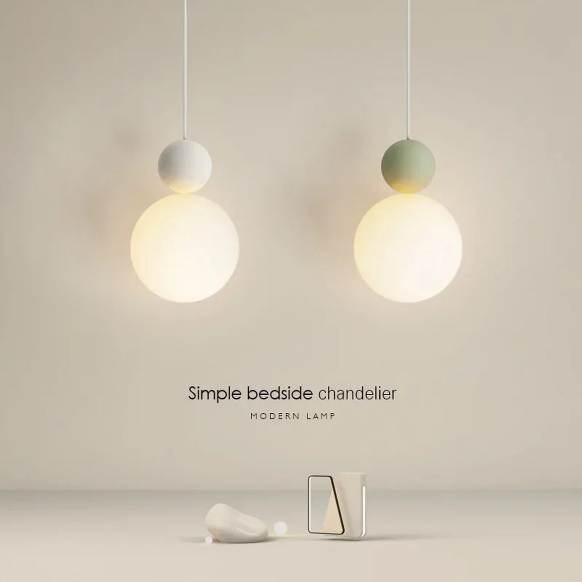 Luniva pendant light — simple bedside chandelier detail