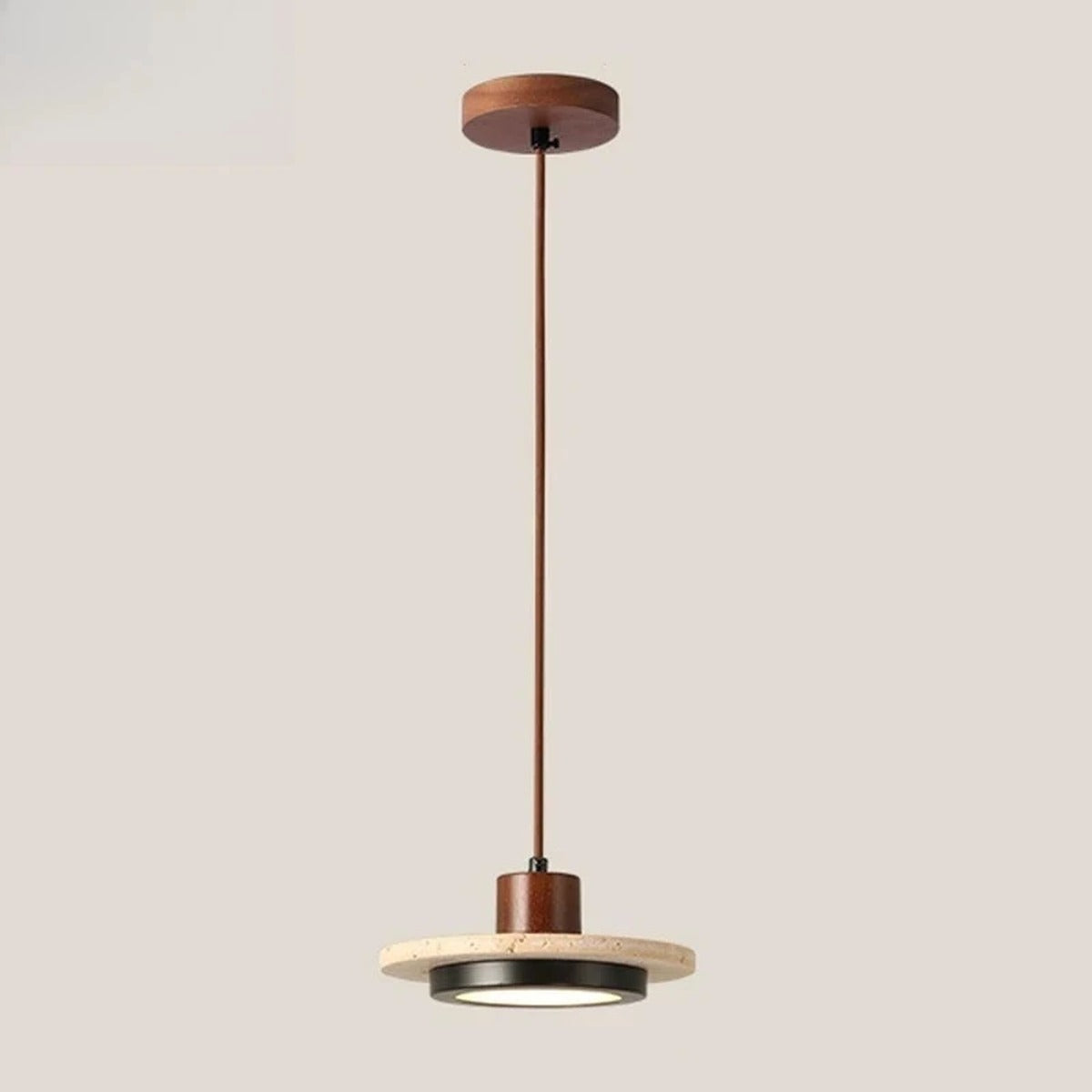 Terravox Travertine Pendant Light — full fixture on plain background