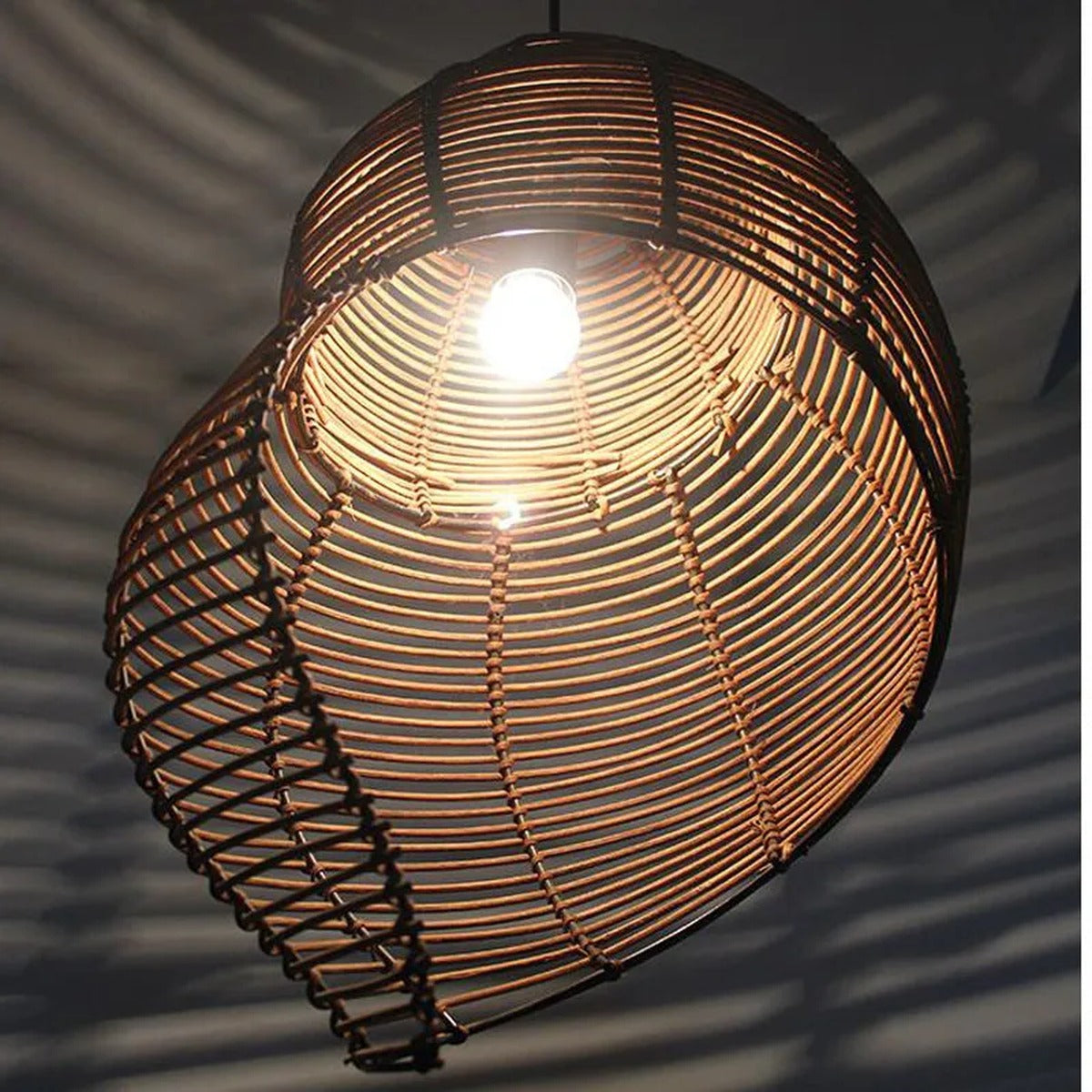 Handwoven Rattan Conch Pendant Light – Kintara – Product Detail 5